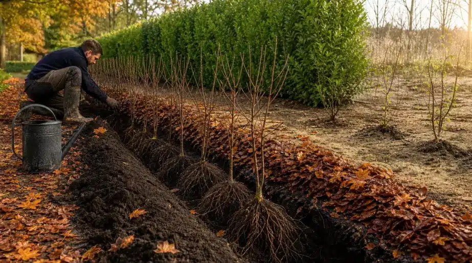 Planter une haie en novembre plutôt qu’en mars : la différence de reprise constatée par les pépiniéristes est spectaculaire