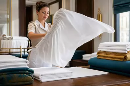 Plier un drap-housse en 30 secondes : la technique des lingères d’hôtel