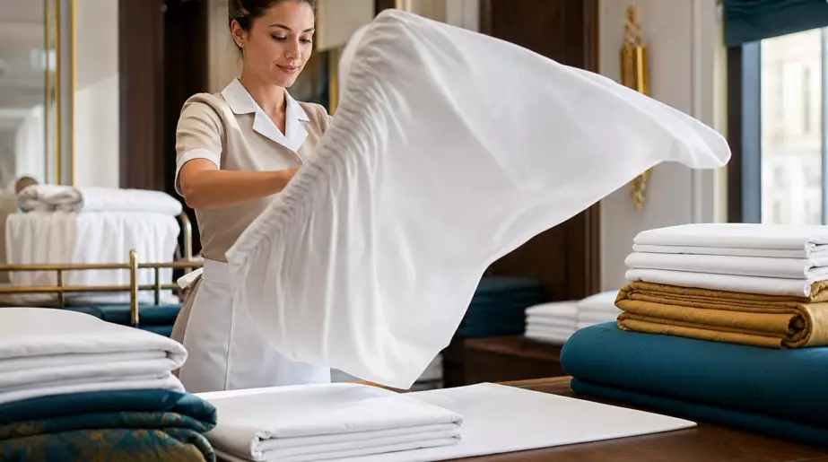 Plier un drap-housse en 30 secondes : la technique des lingères d’hôtel