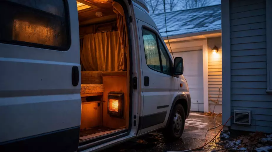 Pourquoi il ne faut jamais installer un chauffage fixe dans son camping-car garé derrière la maison