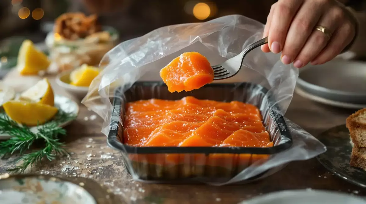 Pourquoi le carton sous le saumon fumé est toujours doré : la vraie raison enfin révélée