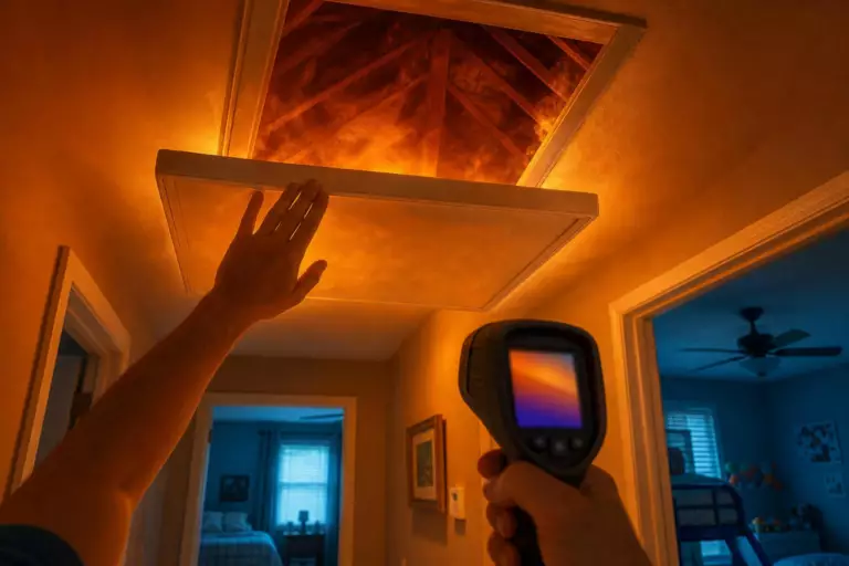 Sans comprendre pourquoi le couloir restait un four, je climatisais mes chambres : le soir où j’ai posé la main sur la trappe des combles, j’ai compris d’où venait la fournaise