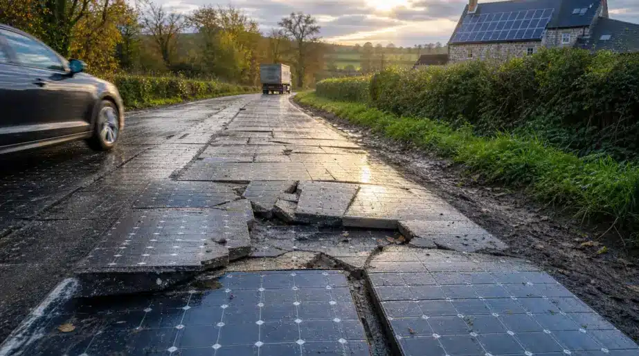 Ses dalles n’ont pas tenu trois ans : la Normandie a eu 1 km de route solaire inauguré en 2016