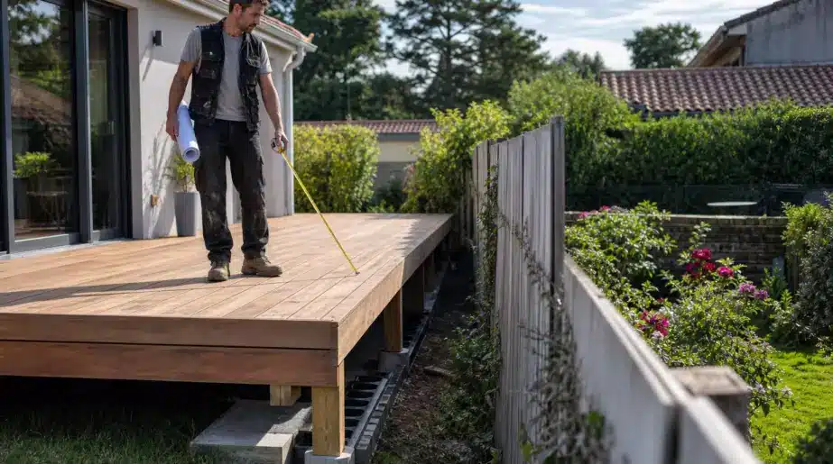 Terrasse en bois surélevée : pourquoi les menuisiers refusent désormais de la monter près de la clôture, même sur votre terrain