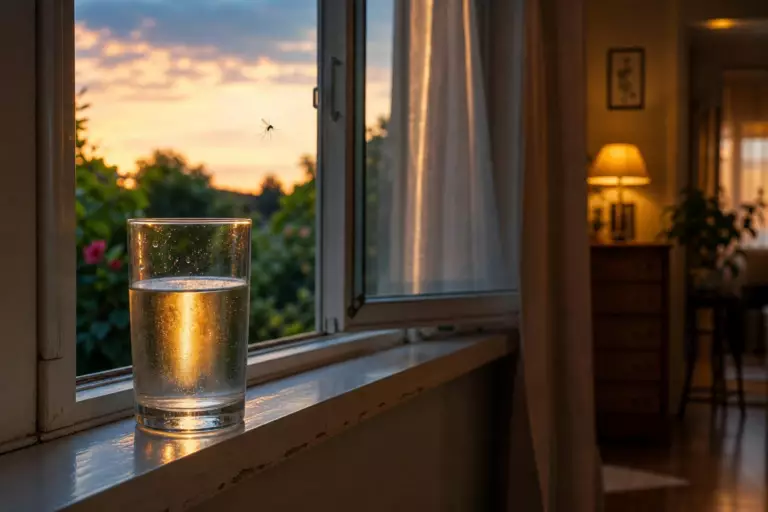 Un simple verre posé près de la fenêtre : la méthode toute bête qui éloigne les moustiques de la maison dès la tombée du soir