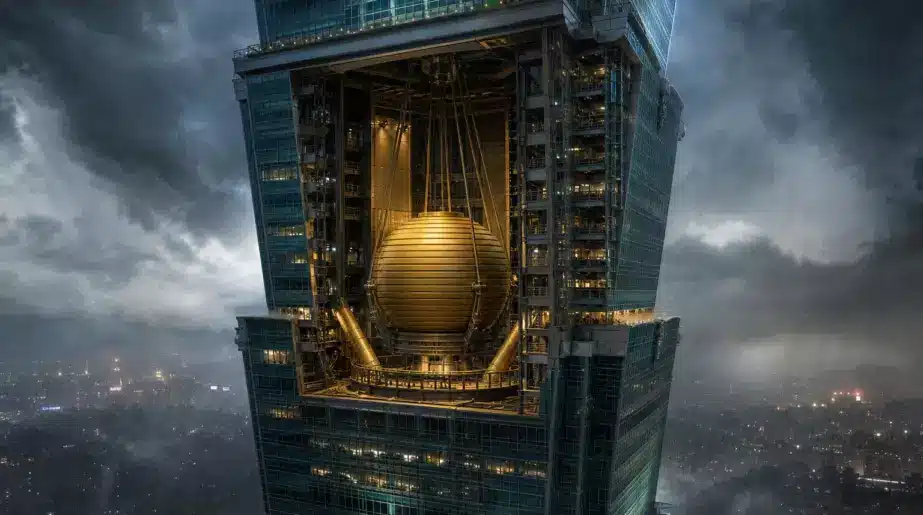 Une boule dorée de 660 tonnes suspendue à 508 mètres : voici ce qui empêche Taipei 101 de plier sous les typhons