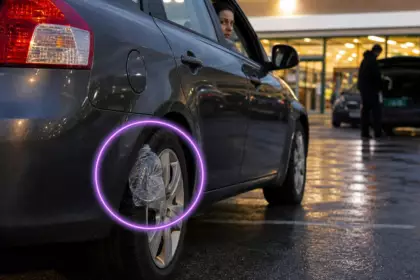 Une bouteille en plastique coincée dans votre roue sur un parking : ce que cache ce détail et le réflexe à avoir