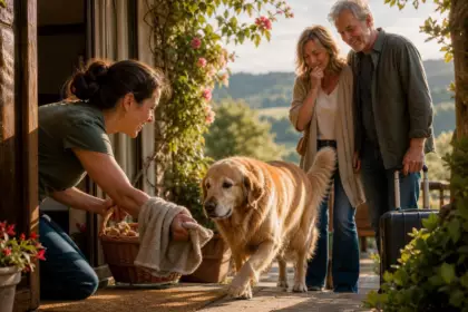 Une hôte Airbnb apprend qu’un chien âgé vient passer ses dernières vacances chez elle : l’accueil qu’elle lui réserve bouleverse ses propriétaires
