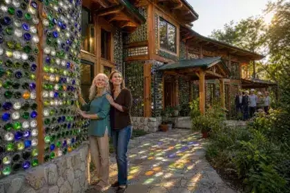 Une mère et sa fille empilent 8 000 bouteilles en verre : le résultat est une maison de 7 chambres qui stupéfie les architectes
