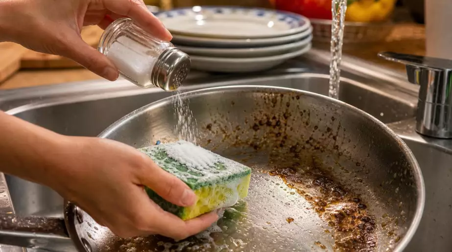 Une pincée de sel dans le liquide vaisselle : l’astuce toute simple qui règle un gros problème de cuisine en quelques minutes