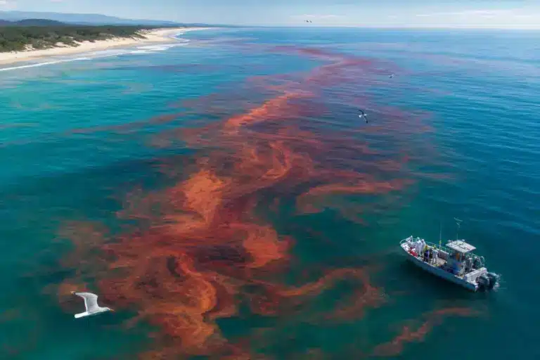 Une tache rouge apparaît soudainement dans l’océan : « Ce n’est ni du sang ni une pollution, les scientifiques ont une explication »