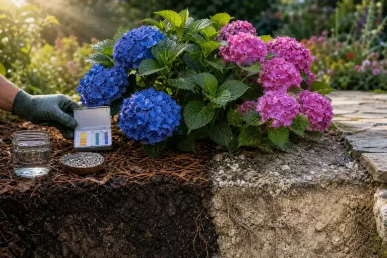 Vos hortensias bleus redeviennent roses : ce qui se passe dans votre sol, et comment les garder bleus