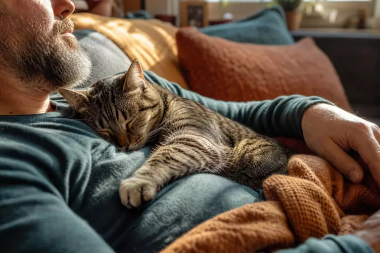 Votre chat dort sur vous : ce que ce comportement dit de votre relation, selon les comportementalistes